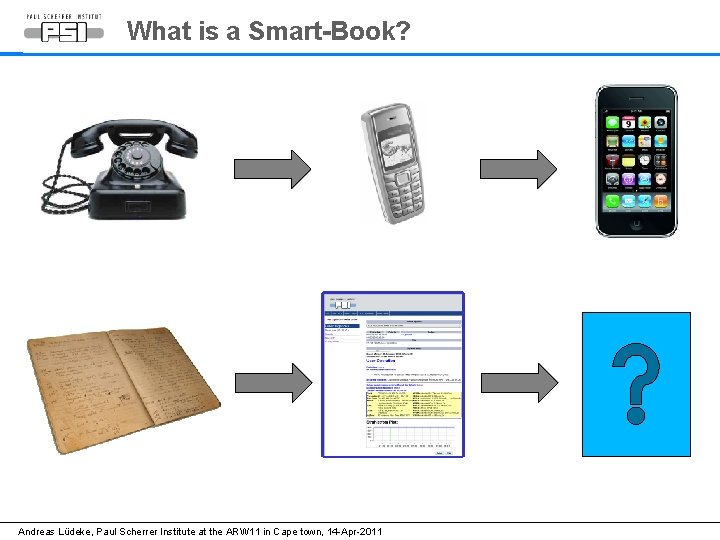 What is a Smart-Book? Andreas Lüdeke, Paul Scherrer Institute at the ARW 11 in