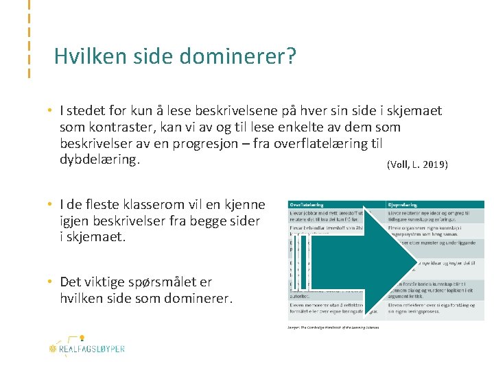 Hvilken side dominerer? • I stedet for kun å lese beskrivelsene på hver sin