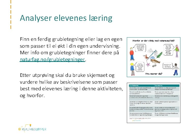 Analyser elevenes læring Finn en ferdig grubletegning eller lag en egen som passer til