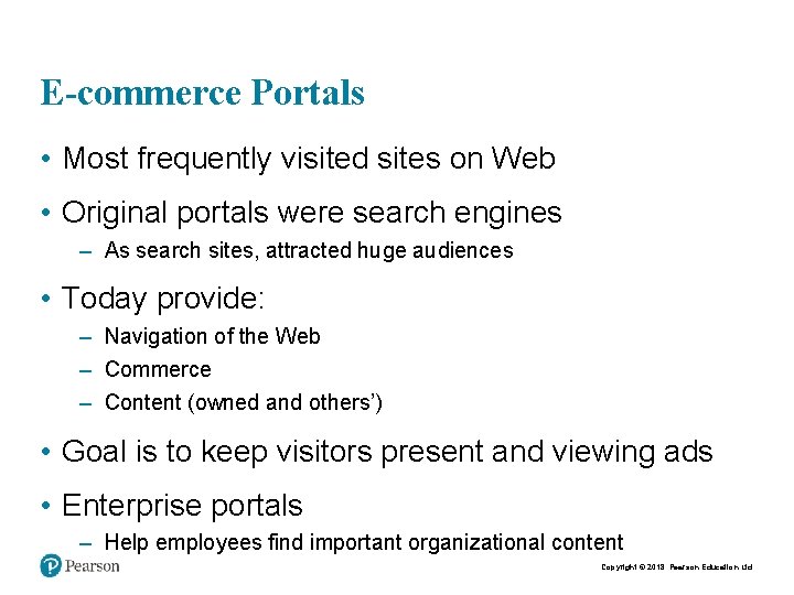 E-commerce Portals • Most frequently visited sites on Web • Original portals were search