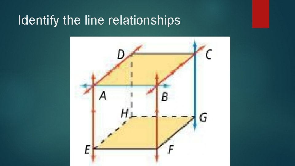 Identify the line relationships 