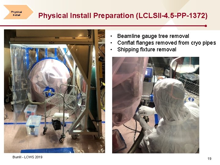 Physical Install Preparation (LCLSII-4. 5 -PP-1372) • Beamline gauge tree removal • Conflat flanges
