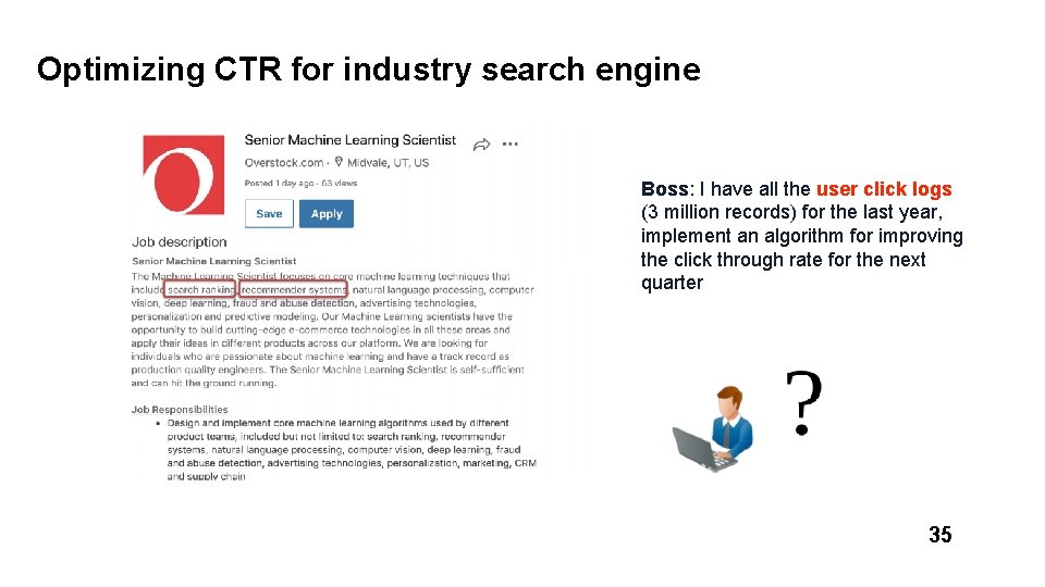 Optimizing CTR for industry search engine Boss: I have all the user click logs