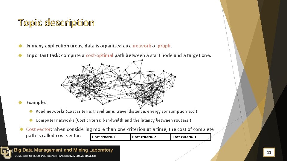  In many application areas, data is organized as a network of graph. Important