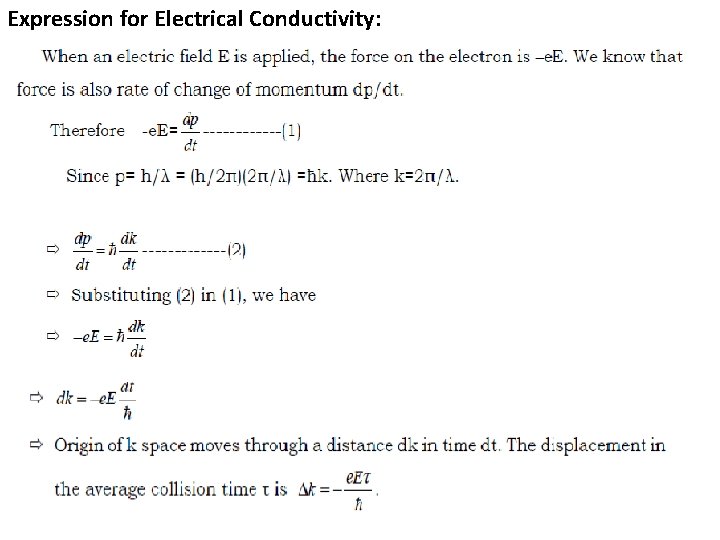 UNIT III FREE ELECTRON THEORY BAND THEORY OF