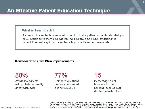 2 An Effective Patient Education Technique What is Teach-Back? A communication technique used to