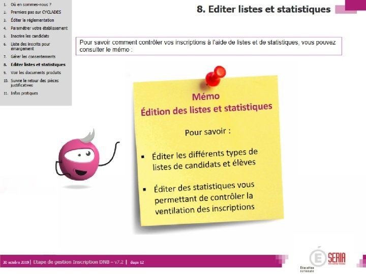 Étape de gestion Inscription aux DNB – Entité de gestion établissement| 