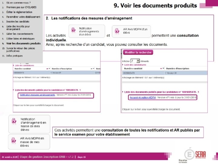 Étape de gestion Inscription aux DNB – Entité de gestion établissement| 