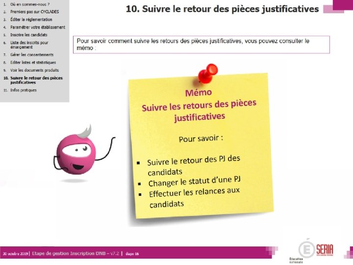 Étape de gestion Inscription aux DNB – Entité de gestion établissement| 