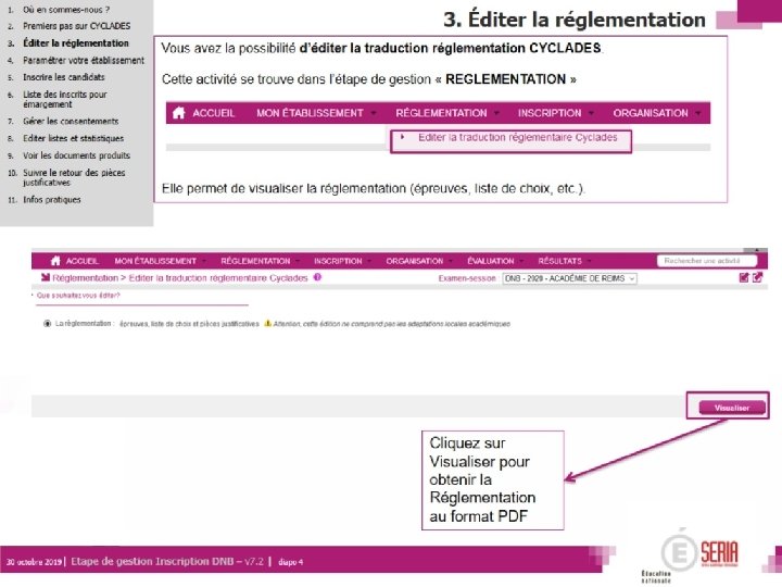 Étape de gestion Inscription aux DNB – Entité de gestion établissement| 