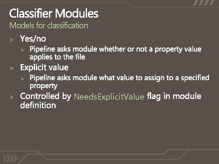 Models for classification > > > Needs. Explicit. Value 