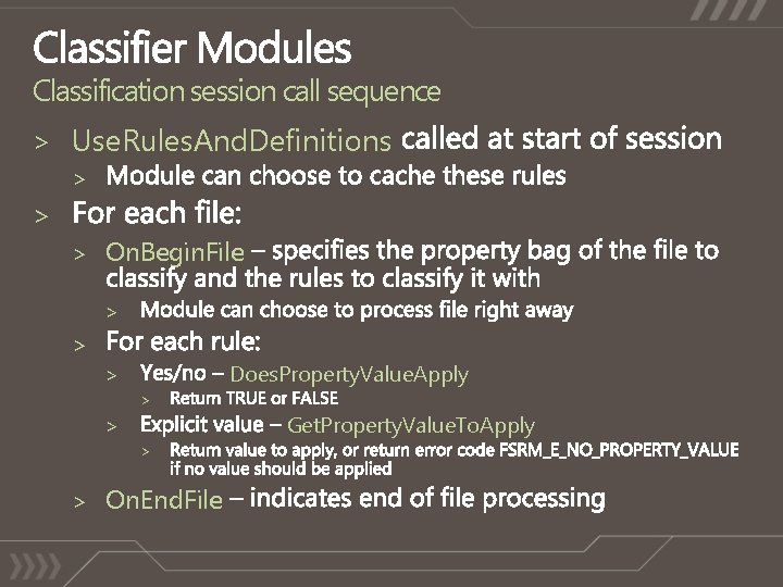 Classification session call sequence > Use. Rules. And. Definitions > > > On. Begin.