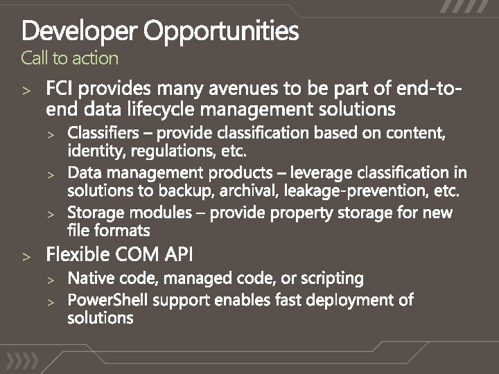 Call to action > > > > 