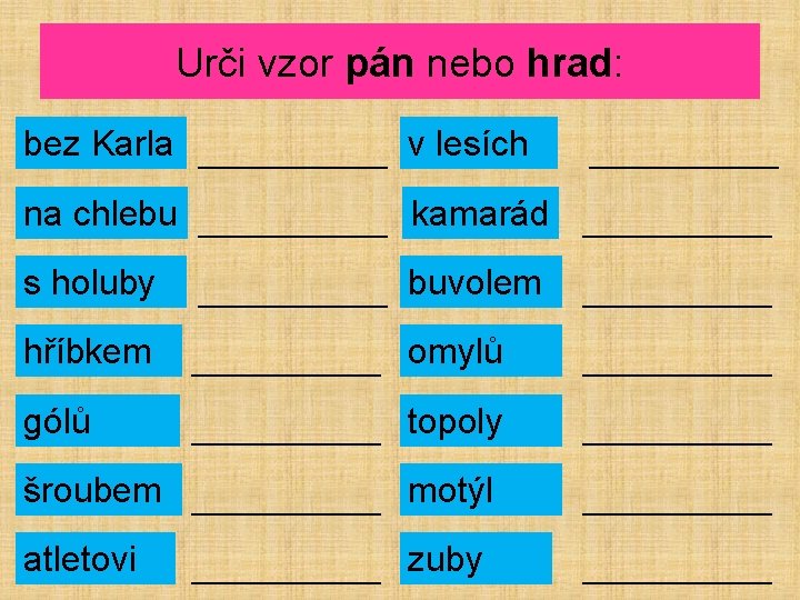 Urči vzor pán nebo hrad: bez Karla v lesích na chlebu kamarád s holuby