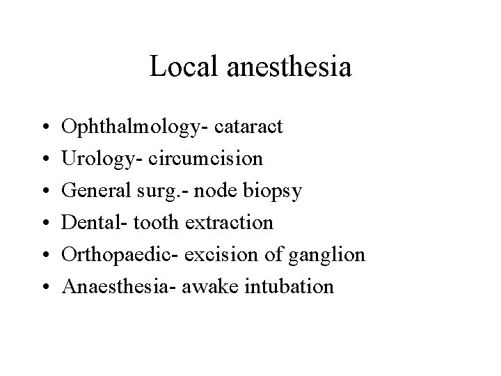 Anaesthesia Dr Robert Zulu Introduction Local anaesthesia Regional