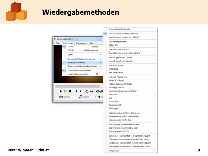 Wiedergabemethoden Peter Wimmer - 3 dtv. at 18 