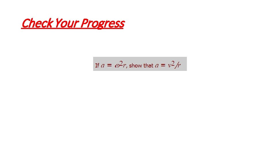 Check Your Progress 