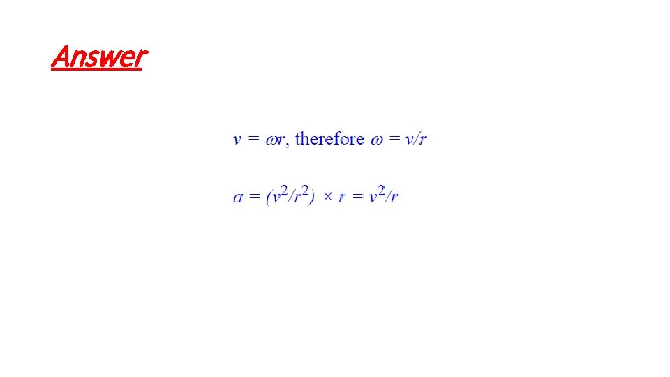 Answer 