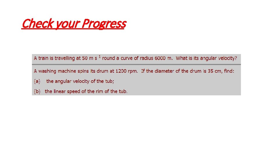 Check your Progress 