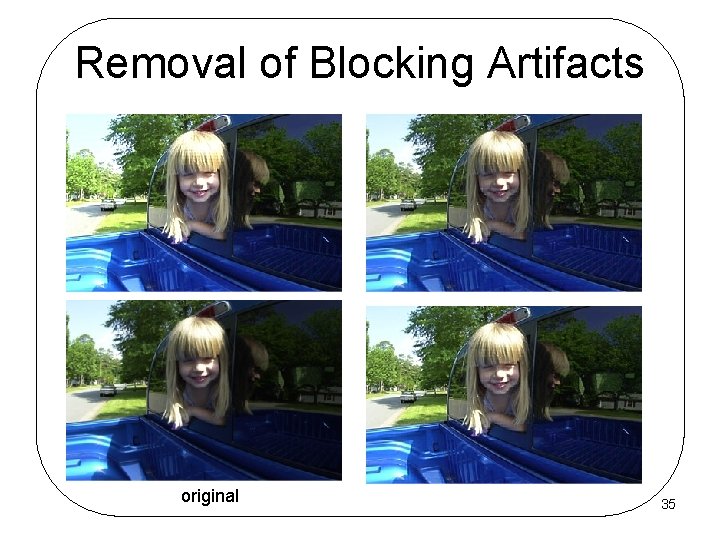 Removal of Blocking Artifacts original 35 