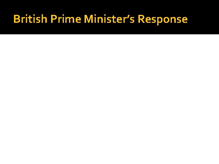 British Prime Minister’s Response 
