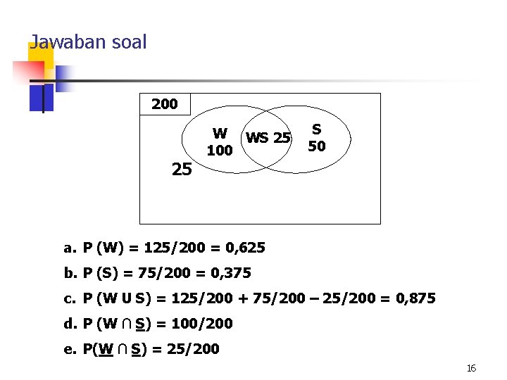 Jawaban soal 200 25 W WS 25 100 S 50 a. P (W) =