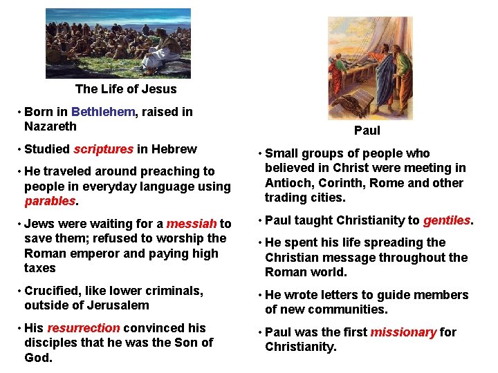 The Life of Jesus • Born in Bethlehem, raised in Nazareth • Studied scriptures