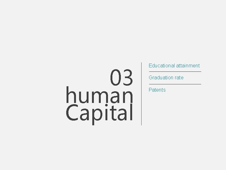 03 human Capital Educational attainment Graduation rate Patents 