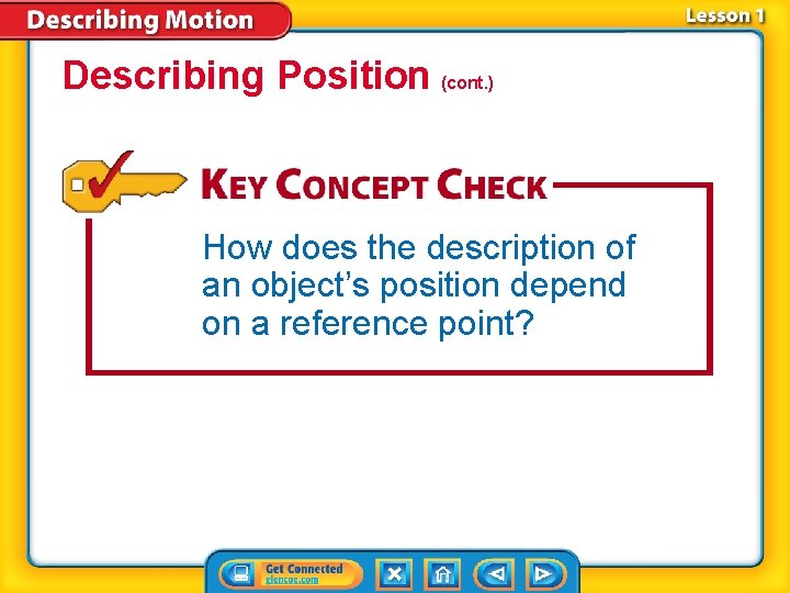 Describing Position (cont. ) How does the description of an object’s position depend on