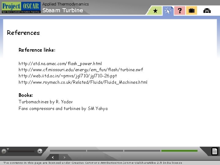 Applied Thermodynamics Steam Turbine References Reference links: http: //atd. na. amec. com/flash_power. html http: