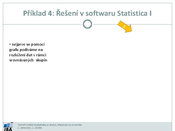Příklad 4: Řešení v softwaru Statistica I 1 • nejprve se pomocí grafu podíváme
