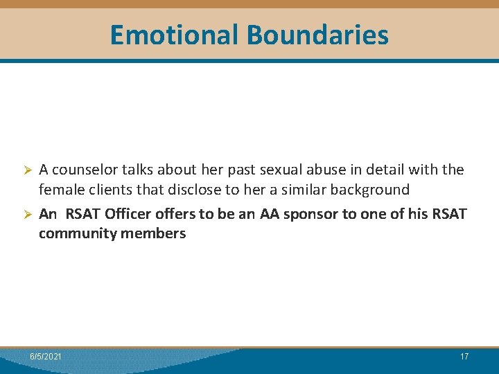 Emotional Boundaries Module I: Research A counselor talks about her past sexual abuse in