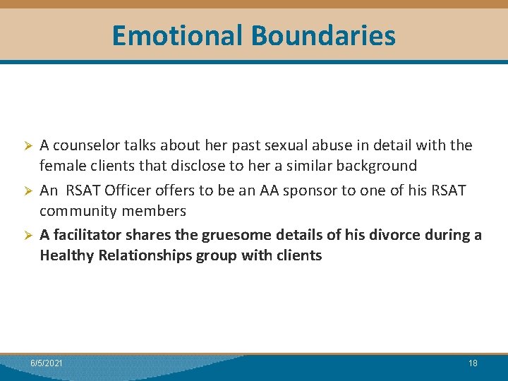 Emotional Boundaries Module I: Research A counselor talks about her past sexual abuse in