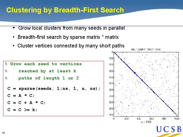 Clustering by Breadth-First Search • Grow local clusters from many seeds in parallel • Clustering by Breadth-First Search • Grow local clusters from many seeds in parallel •