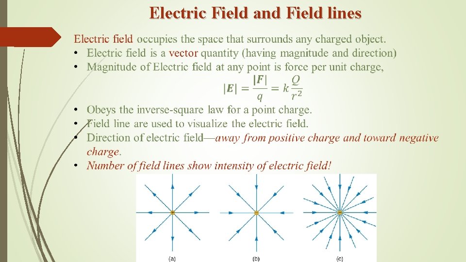Electric Field and Field lines 