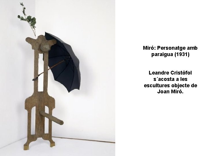 Miró: Personatge amb paraigua (1931) Leandre Cristòfol s´acosta a les escultures objecte de Joan