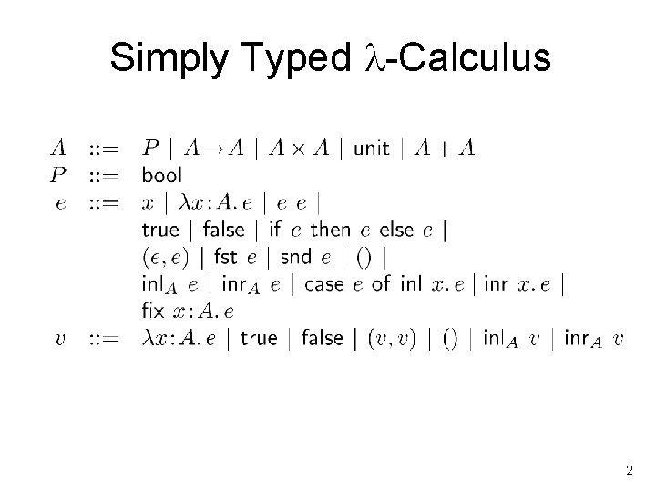 Simply Typed -Calculus 2 