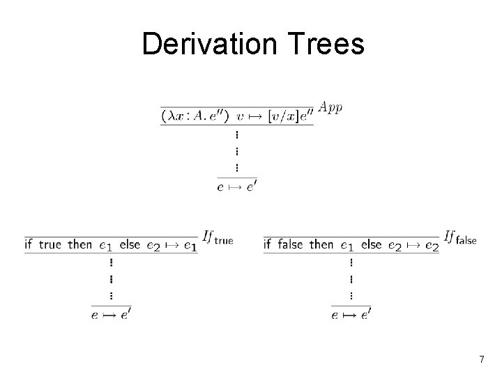Derivation Trees 7 