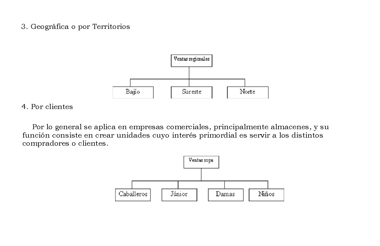 3. Geográfica o por Territorios 4. Por clientes Por lo general se aplica en