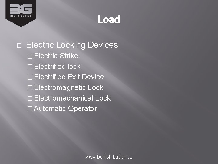 Load � Electric Locking Devices � Electric Strike � Electrified lock � Electrified Exit