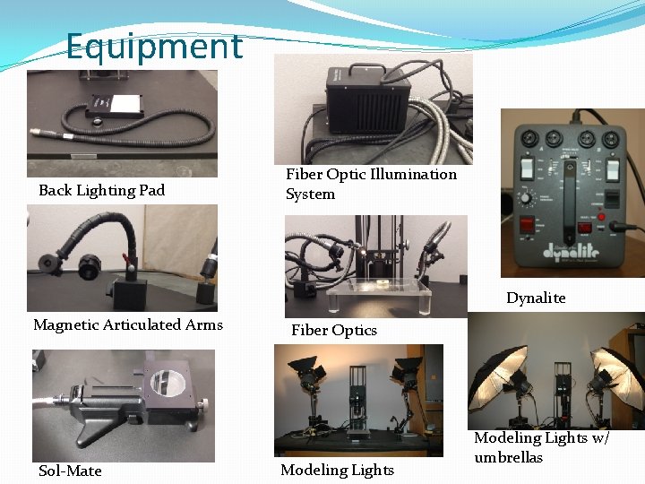 Equipment Back Lighting Pad Fiber Optic Illumination System Dynalite Magnetic Articulated Arms Sol-Mate Fiber