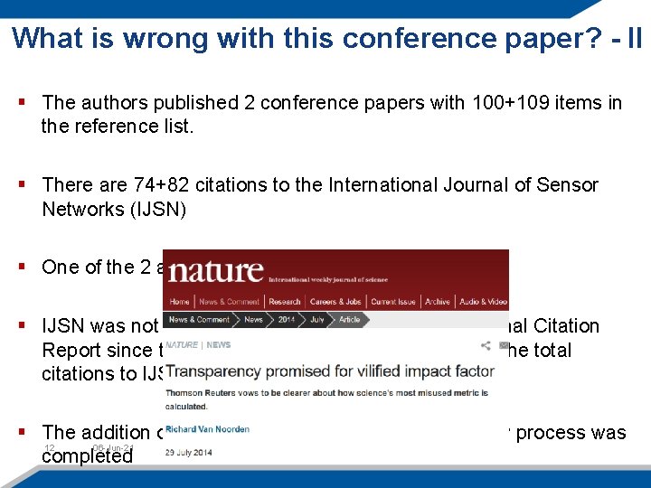 What is wrong with this conference paper? - II § The authors published 2