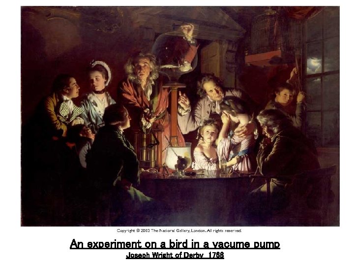 An experiment on a bird in a vacume pump Joseph Wright of Derby 1768