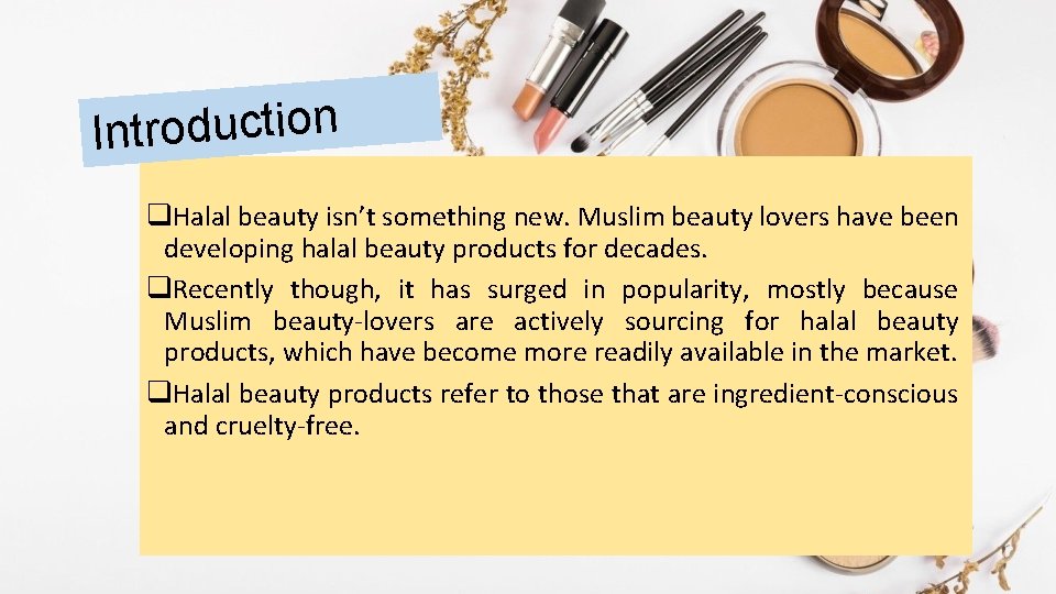 n o i t c u d o r t n I q. Halal