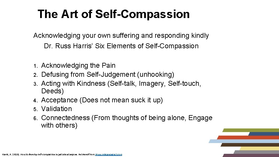 The Art of Self-Compassion Acknowledging your own suffering and responding kindly Dr. Russ Harris’