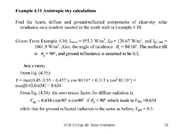 HCB-3 Chap 4 B: Solar Irradiation 25 