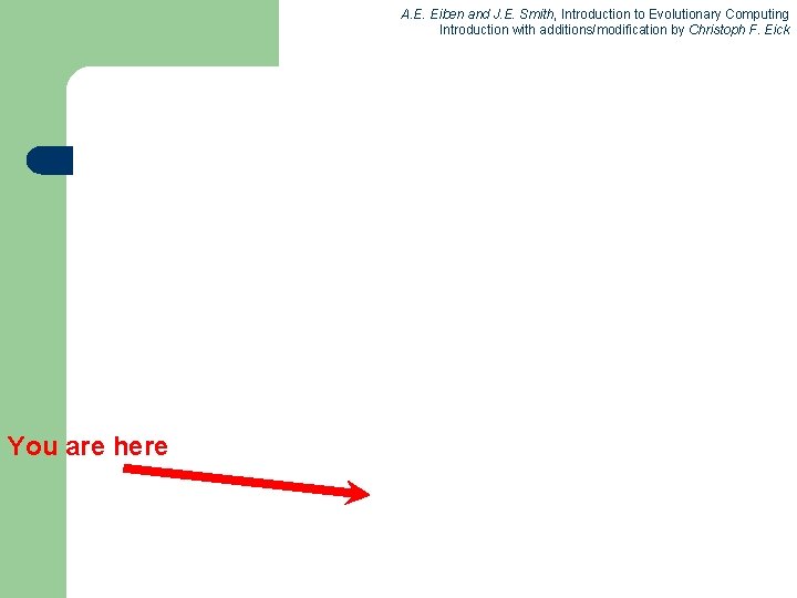 A. E. Eiben and J. E. Smith, Introduction to Evolutionary Computing Introduction with additions/modification