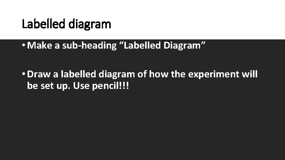 Labelled diagram • Make a sub-heading “Labelled Diagram” • Draw a labelled diagram of