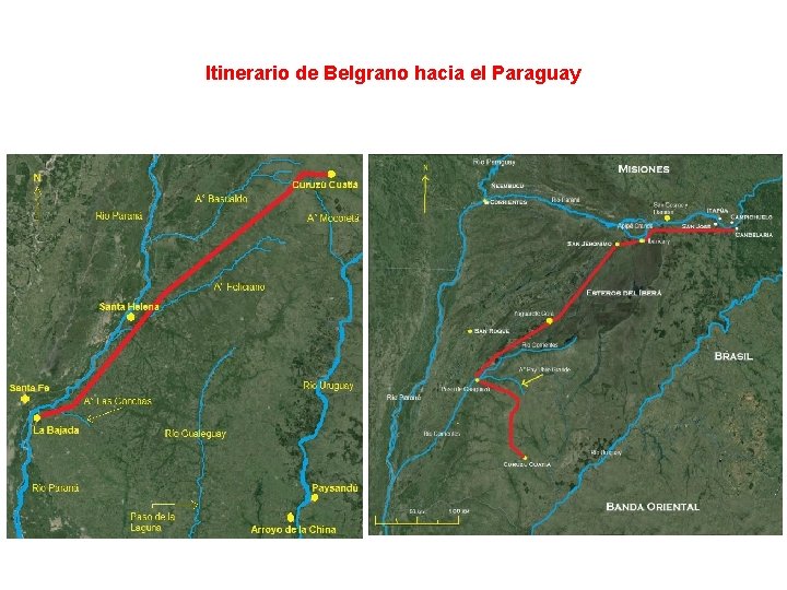 Itinerario de Belgrano hacia el Paraguay 