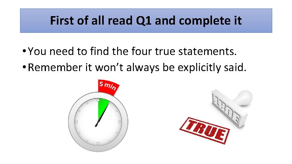 First of all read Q 1 and complete it • You need to find